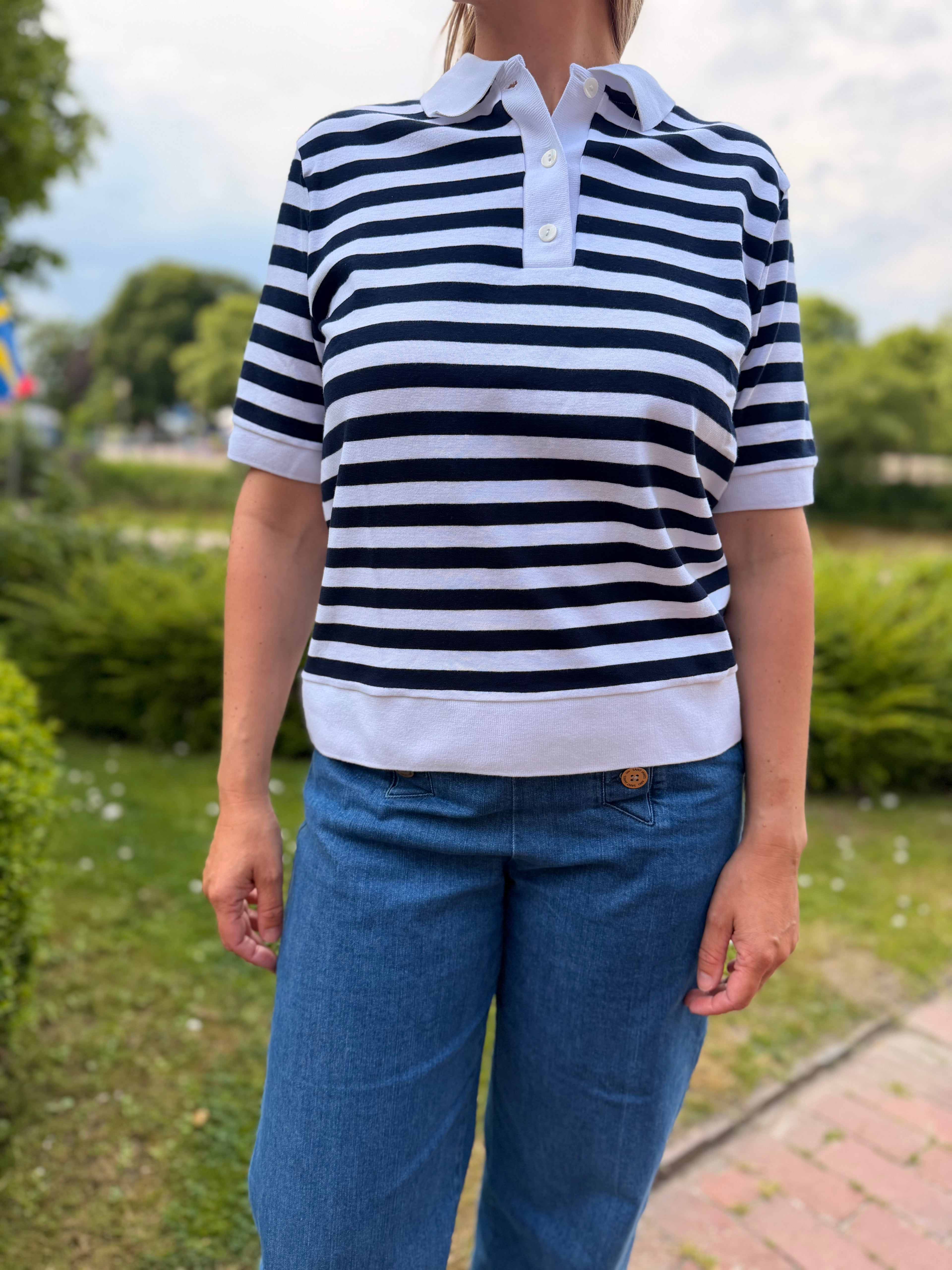 Saint James Carola R Poloshirt Blanc/Marine