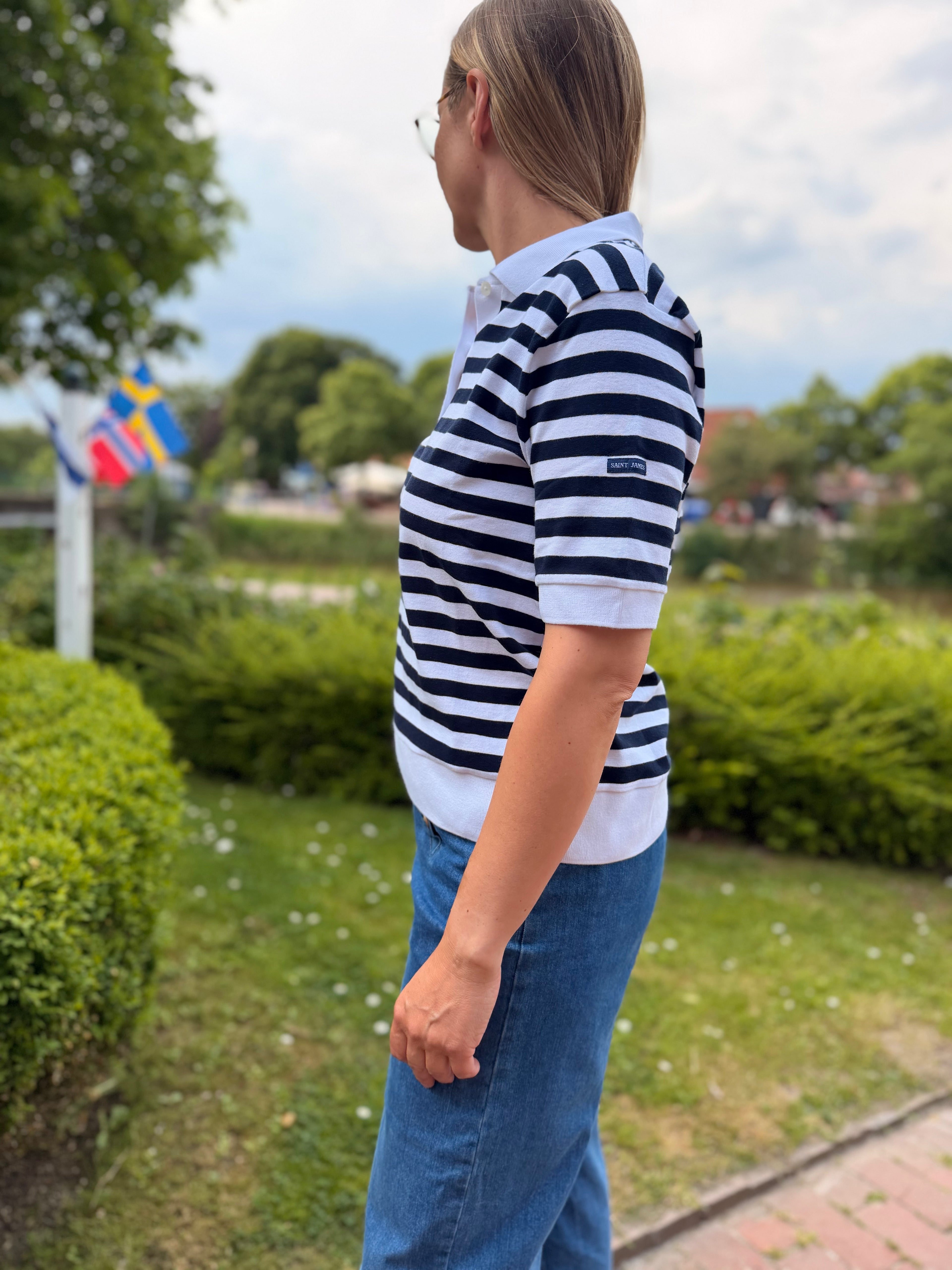 Saint James Carola R Poloshirt Blanc/Marine