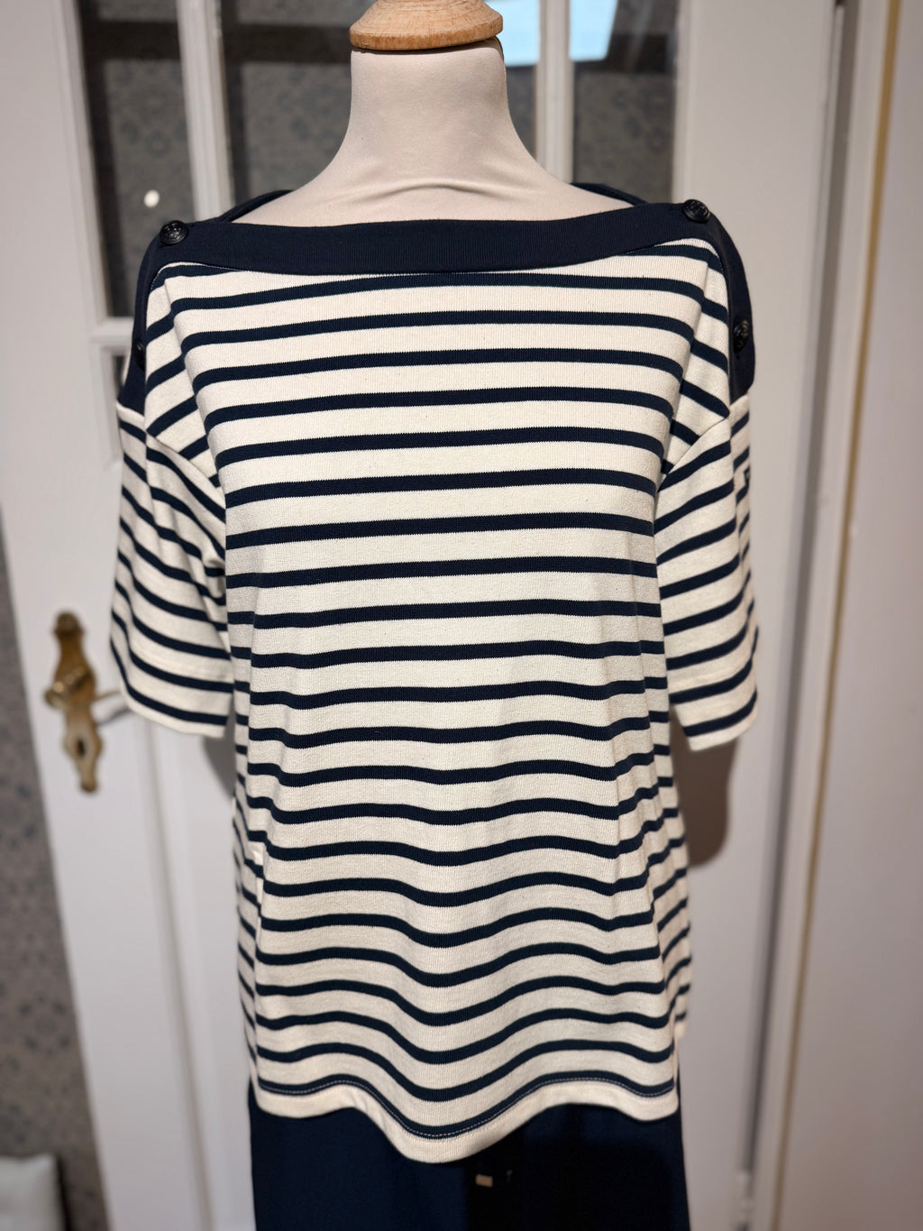 Saint James Geri Ringelshirt - Ecu/Marine