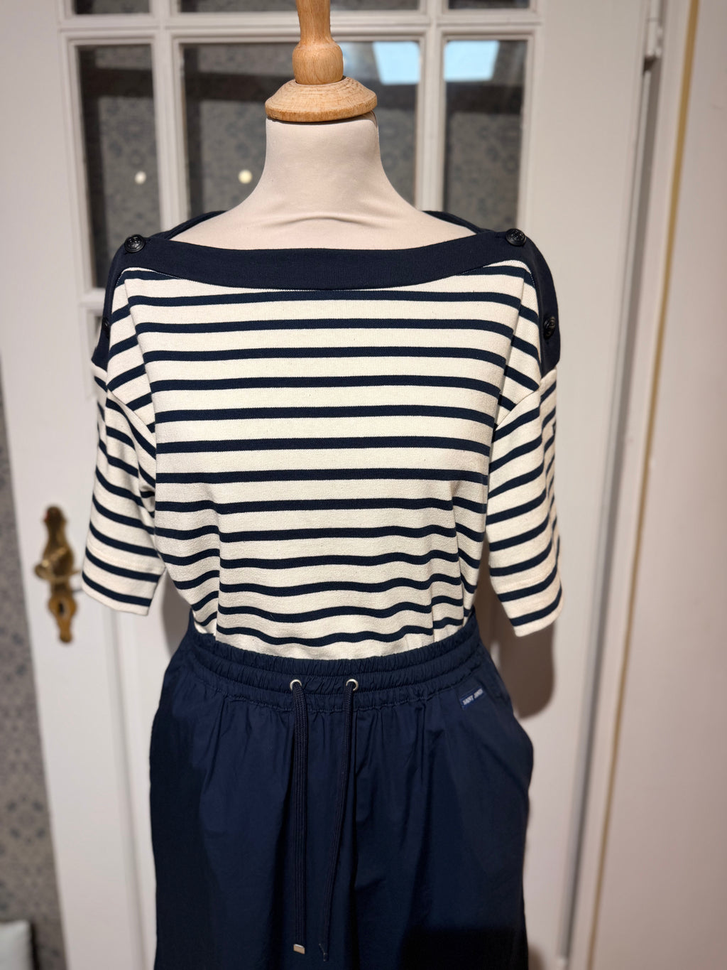Saint James Geri Ringelshirt - Ecu/Marine