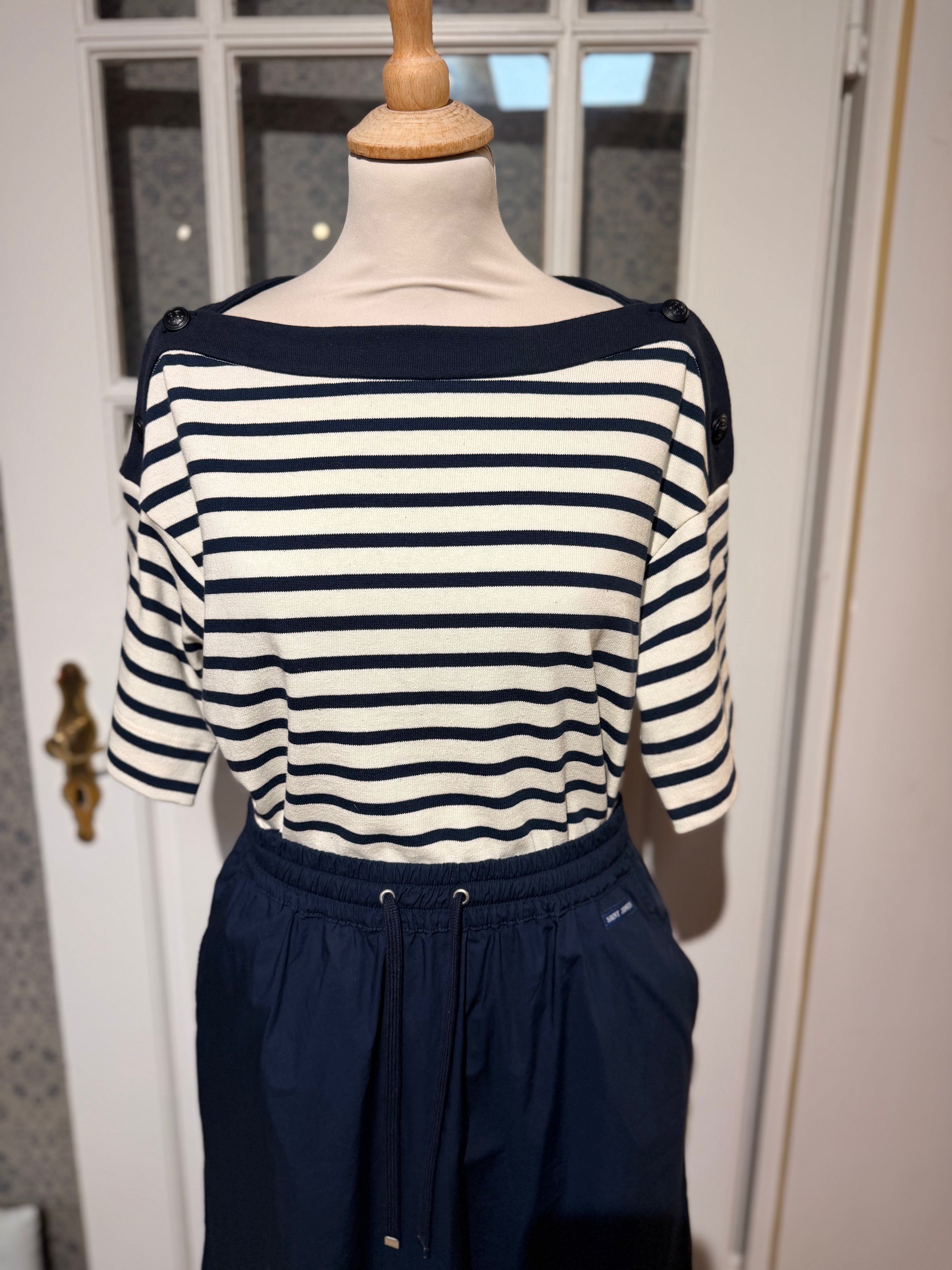 Saint James Geri Ringelshirt - Ecu/Marine