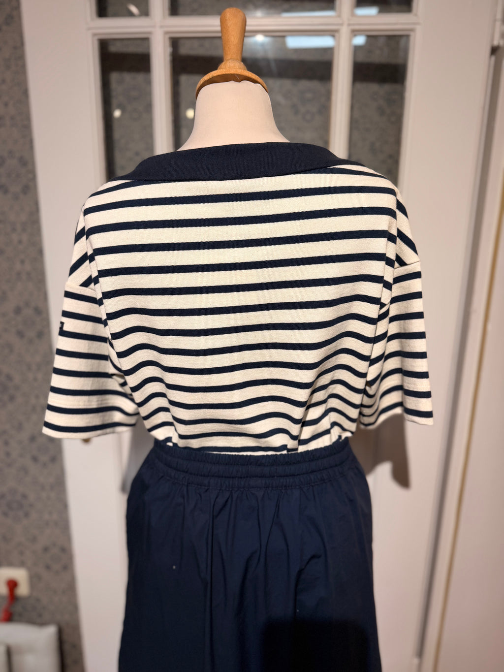 Saint James Geri Ringelshirt - Ecu/Marine