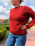 Kantiger Pullover im Perlmuster aus Merinowolle, Possumhaar und Seide
