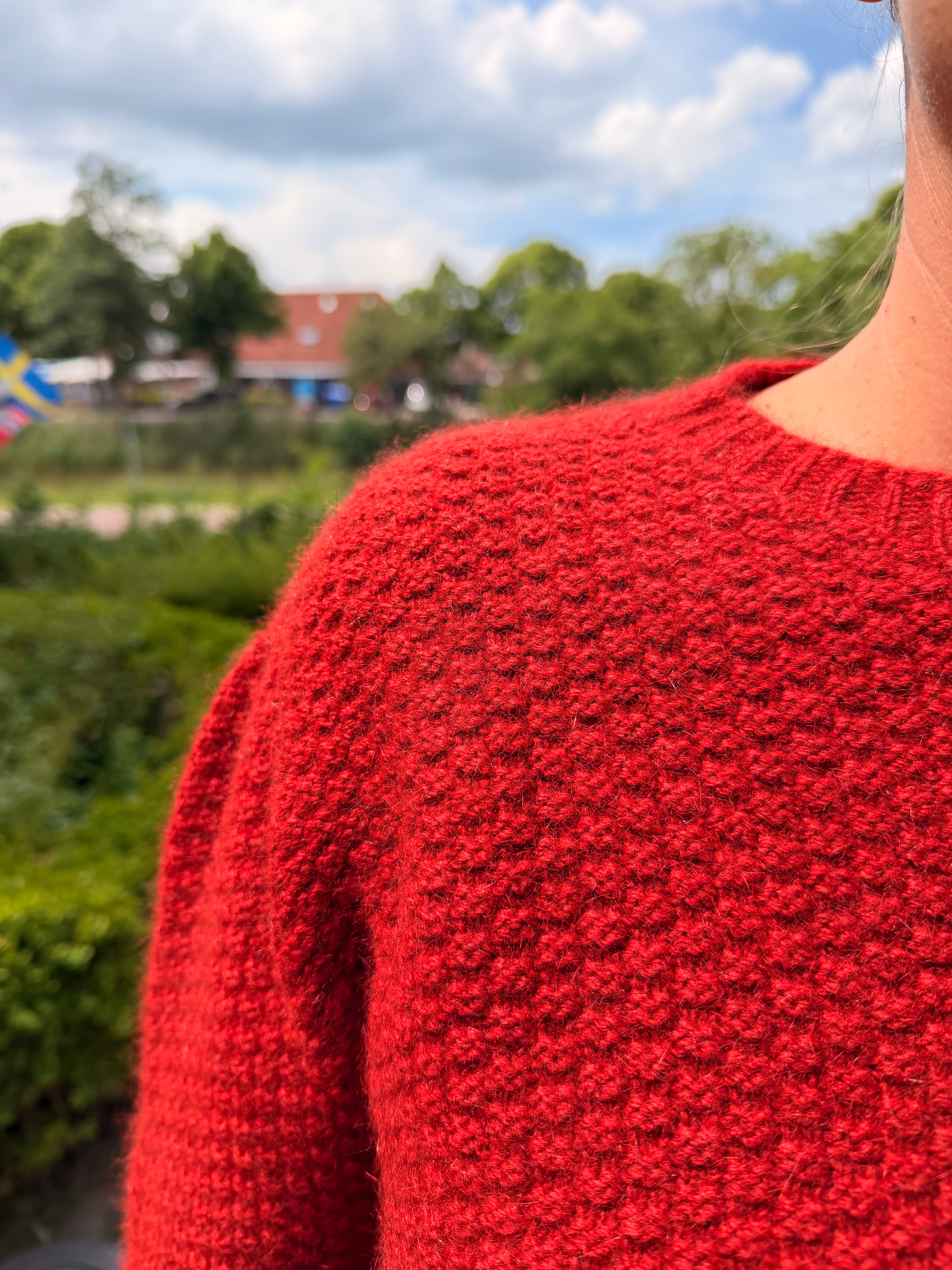 Kantiger Pullover im Perlmuster aus Merinowolle, Possumhaar und Seide