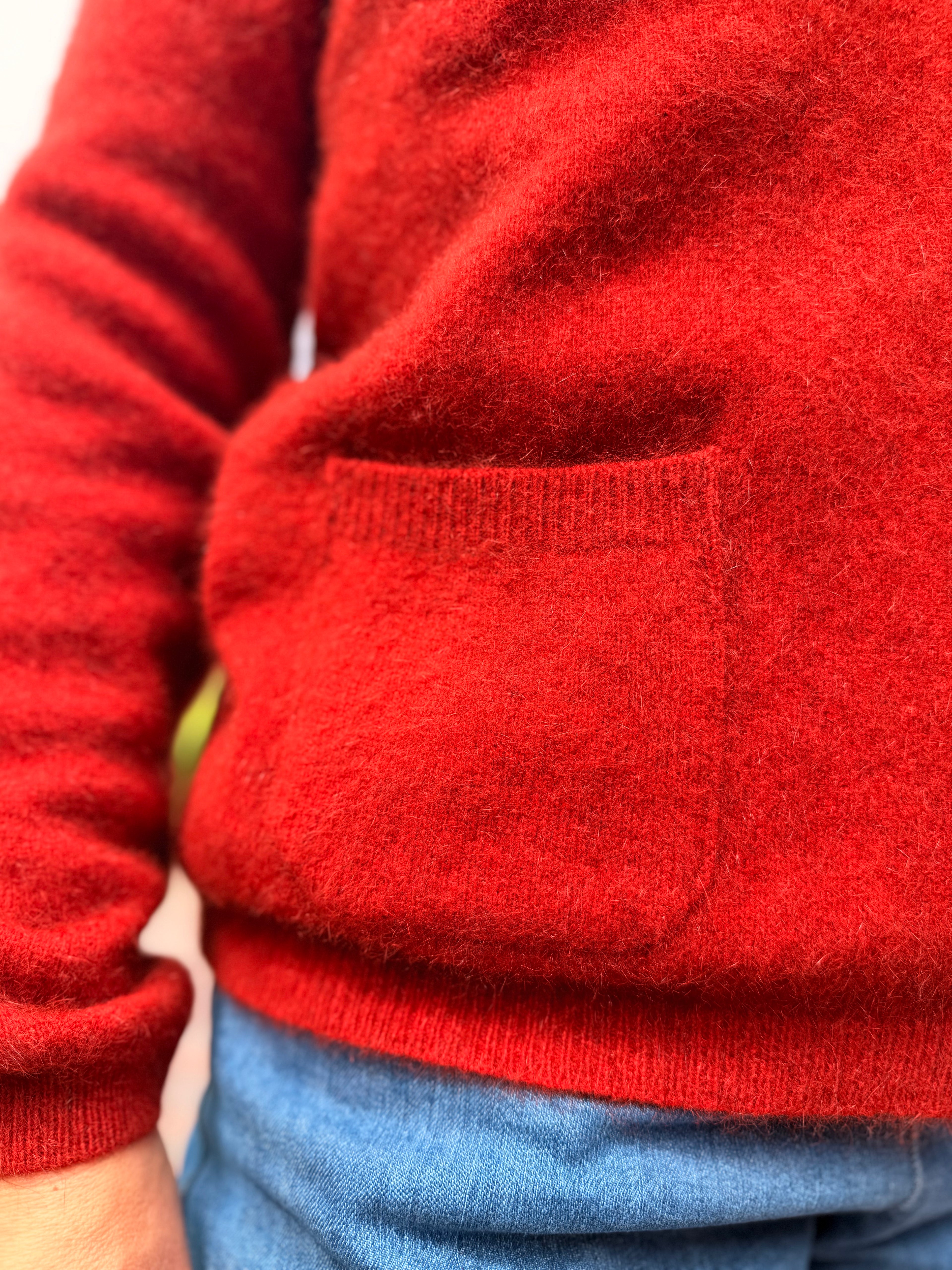 Kantiger Pullover im Perlmuster aus Merinowolle, Possumhaar und Seide